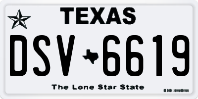 TX license plate DSV6619