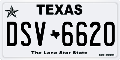 TX license plate DSV6620
