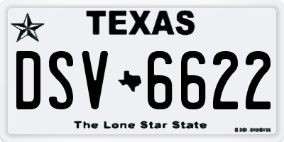 TX license plate DSV6622