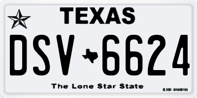 TX license plate DSV6624