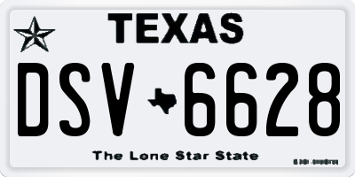 TX license plate DSV6628