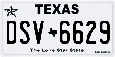 TX license plate DSV6629