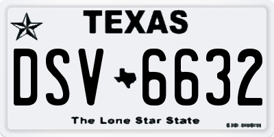 TX license plate DSV6632