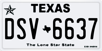 TX license plate DSV6637