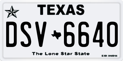 TX license plate DSV6640