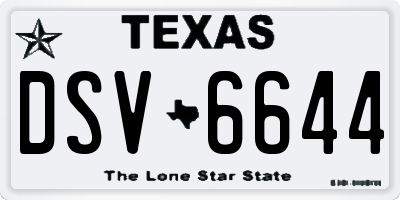 TX license plate DSV6644