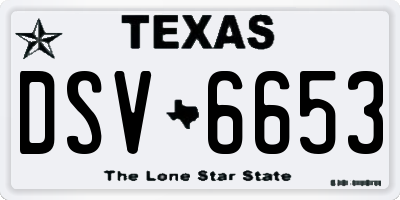 TX license plate DSV6653