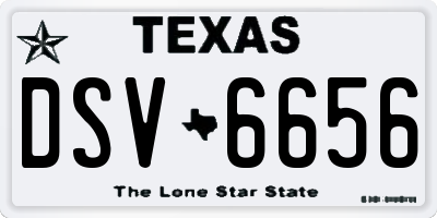 TX license plate DSV6656