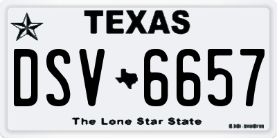 TX license plate DSV6657