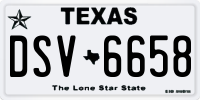 TX license plate DSV6658