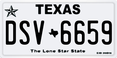 TX license plate DSV6659