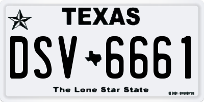 TX license plate DSV6661