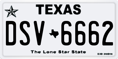 TX license plate DSV6662