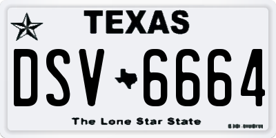 TX license plate DSV6664