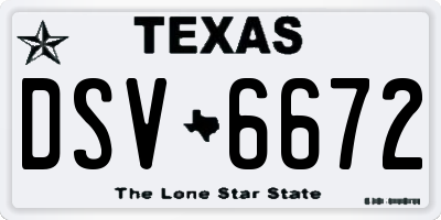 TX license plate DSV6672