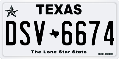 TX license plate DSV6674