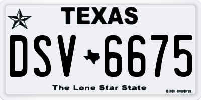 TX license plate DSV6675