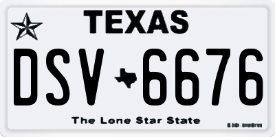 TX license plate DSV6676