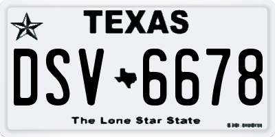 TX license plate DSV6678
