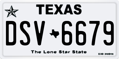 TX license plate DSV6679
