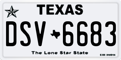 TX license plate DSV6683
