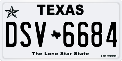 TX license plate DSV6684