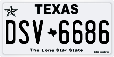 TX license plate DSV6686