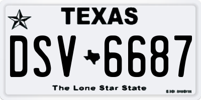 TX license plate DSV6687