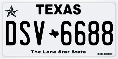 TX license plate DSV6688