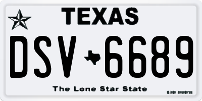 TX license plate DSV6689