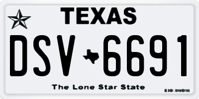 TX license plate DSV6691