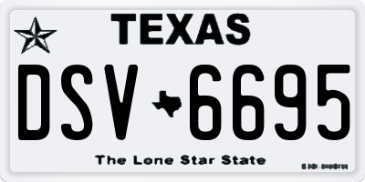 TX license plate DSV6695
