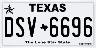 TX license plate DSV6696