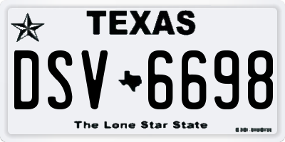 TX license plate DSV6698