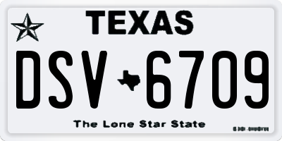 TX license plate DSV6709