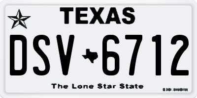 TX license plate DSV6712