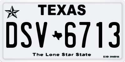 TX license plate DSV6713