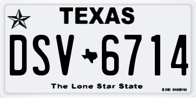 TX license plate DSV6714