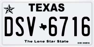 TX license plate DSV6716