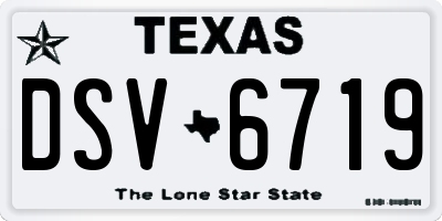 TX license plate DSV6719