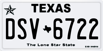 TX license plate DSV6722