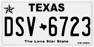 TX license plate DSV6723