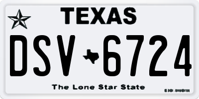 TX license plate DSV6724