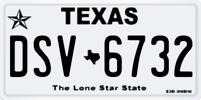 TX license plate DSV6732