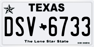TX license plate DSV6733