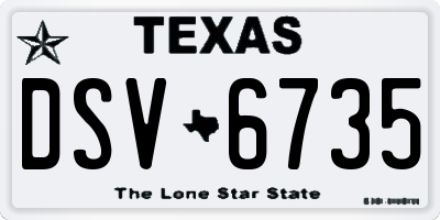 TX license plate DSV6735