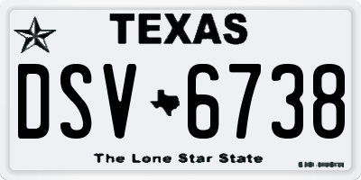 TX license plate DSV6738