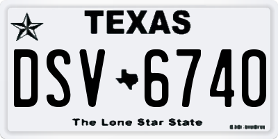 TX license plate DSV6740