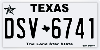 TX license plate DSV6741