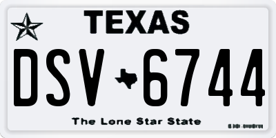 TX license plate DSV6744